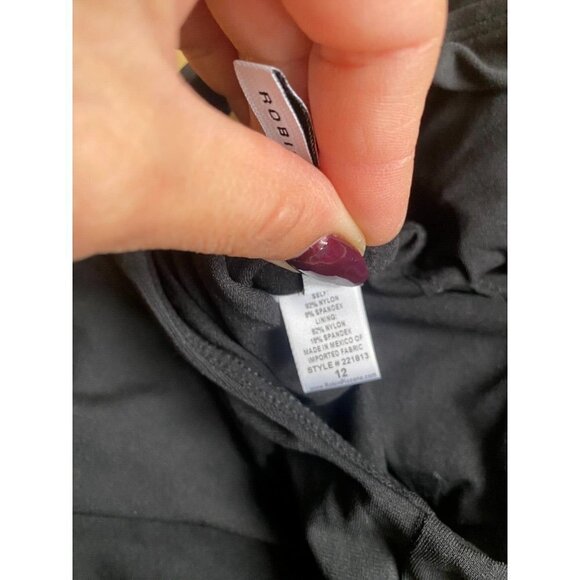 Robin Piccone "Emma" one-piece black womens BNWOT swimsuit sz 12 no belt - Picture 8 of 10